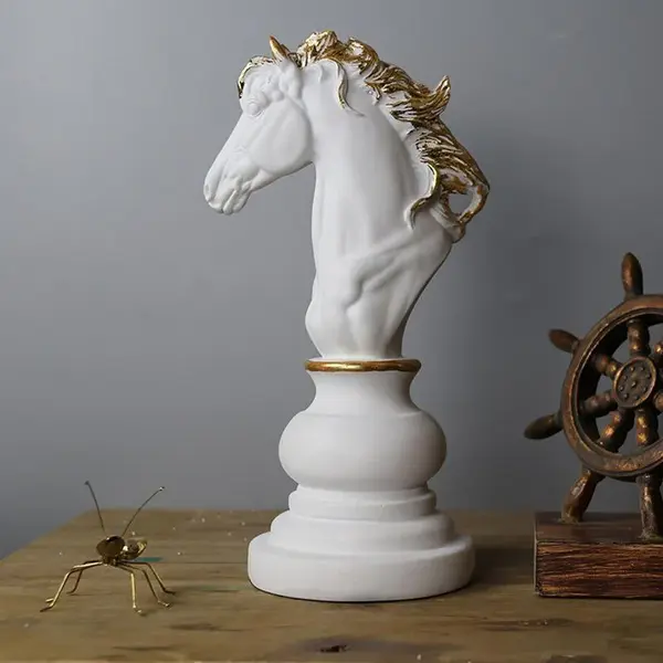 Statuete Sah Premium, Ornamente Regi, Dame, Calareti, Sculpturi Rasina, Decor Casa