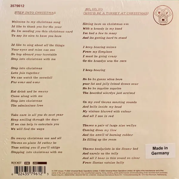 Step into Christmas / Ho, Ho, Ho, (Who'd Be a Turkey at Christmas) - Green Transparent | Elton John