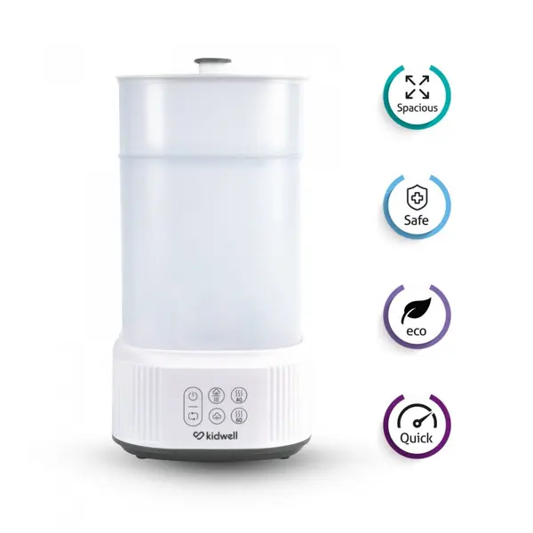 Sterilizator cu abur pentru biberoane si accesorii cu uscator integrat Kidwell Puro 2 in 1