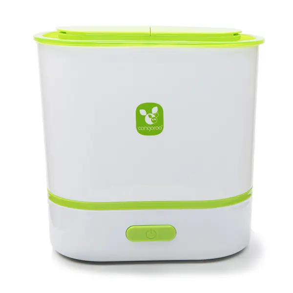 Sterilizator electric cu aburi Cangaroo Sterilizer 3in1 Green,capacitate 6 biberoane,Program sterilizare rapida 6 minute,Functie reglare timp ,Compatibil cu toate tipurile de biberoane,Oprire automata,Indicator luminos