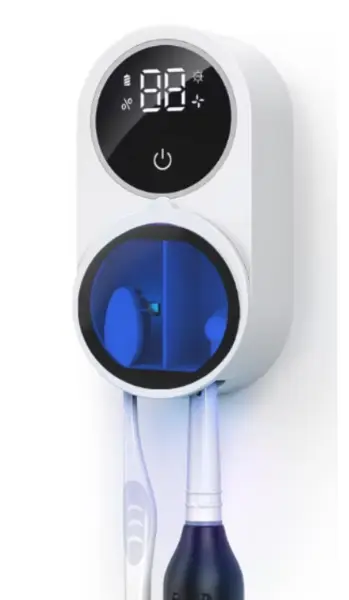 Sterilizator UV portabil pentru 2 periute de dinti tip suport periute Inteligent Senzor Deschidere Inchidere automata