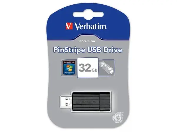 Stick memorie Verbatim Store 'n' Go PinStripe 32GB, USB 2.0, Black Stick memorie Verbatim Store 'n' Go PinStripe 32GB, USB 2.0, Black