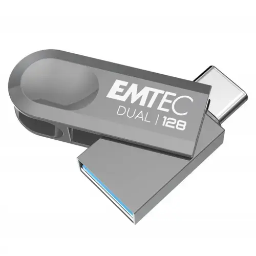 Stick USB Emtec D280 Dual, 128GB, USB-A/USB-C (Gri)