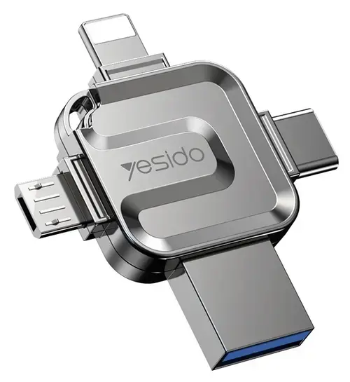 Stick USB Lightning - microUSB - USB-A - USB-C Yesido FL15, 64Gb