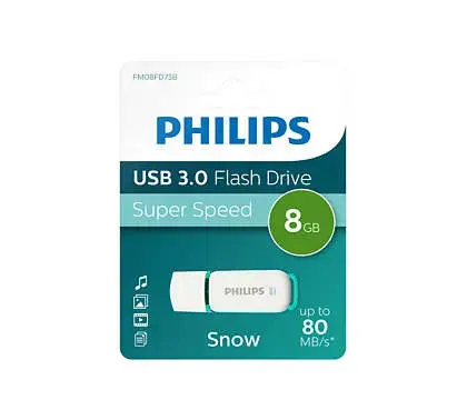 Stick USB Philips FM08FD75B/00, 8GB, Editie Snow, USB 3.0 (Alb/Albastru)