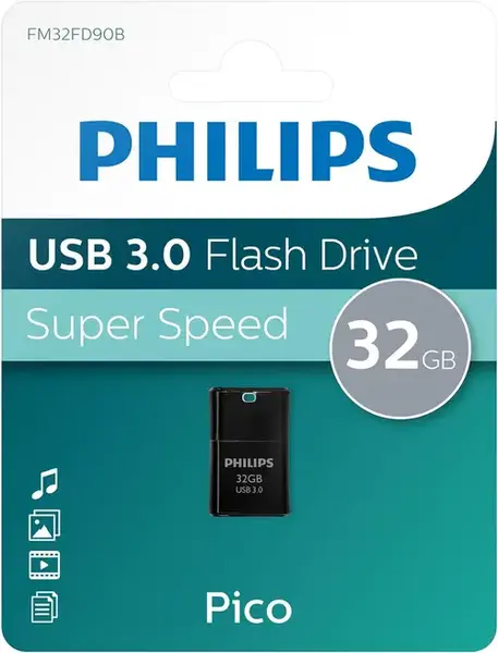 Stick USB Philips Pico Edition FM32FD90B/00, USB 3.0, 32GB (Negru)