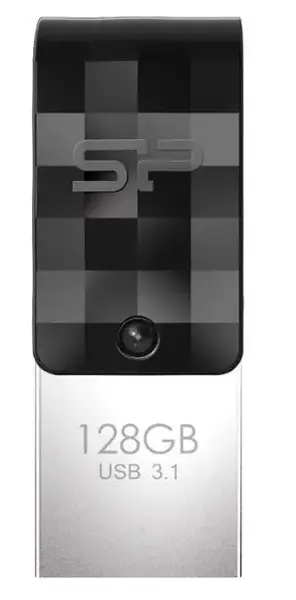 Stick USB Silicon Power Mobile C31, USB Type-C, 128GB, USB 3.1 (Negru/Argintiu)