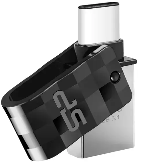 Stick USB Silicon Power Mobile C31, USB Type-C, 16GB, USB 3.1 (Negru/Argintiu)