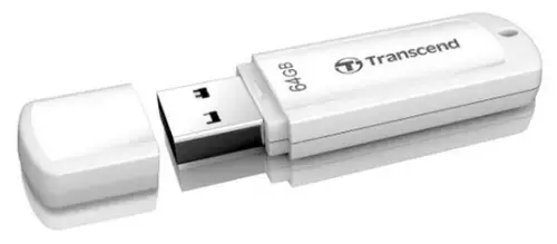 Stick USB Transcend JetFlash 370, 64GB, USB 2.0 (Alb)