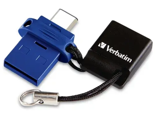 Stick USB Verbatim Dual Drive, USB 3.0, USB Type-C, 32GB (Albastru)