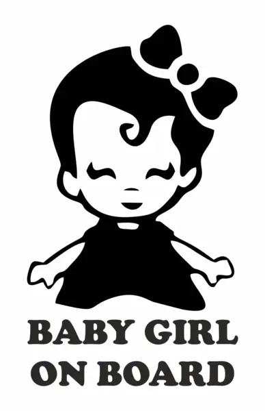 Sticker Auto Baby Girl On Board SA1 Negru, 10x16