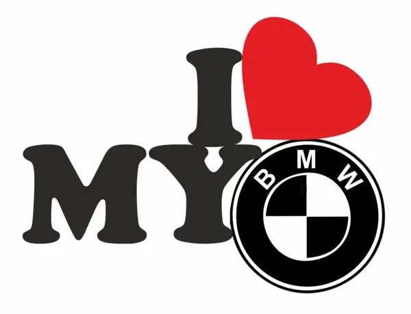 Sticker Auto I love my BMW SA5 15x20cm