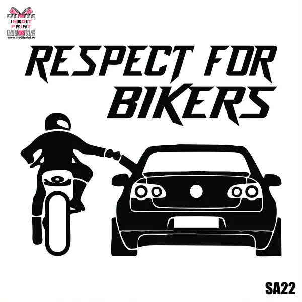 Sticker Auto RESPECT FOR BIKERS SA22 10 cm