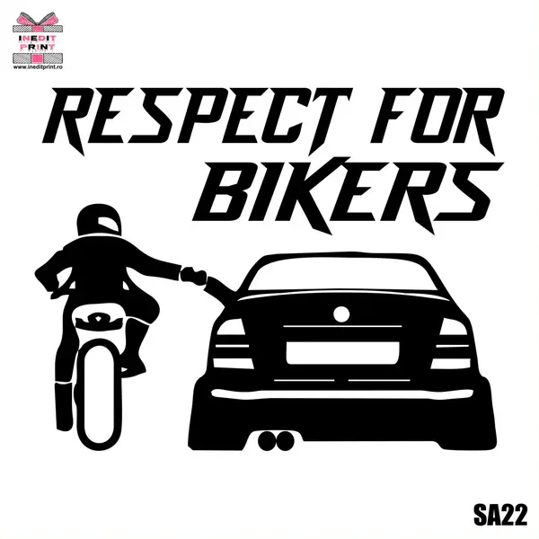 Sticker Auto RESPECT FOR BIKERS SA22 15 cm
