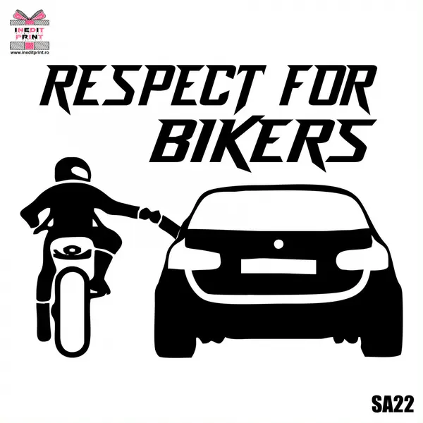 Sticker Auto RESPECT FOR BIKERS SA22 25 cm