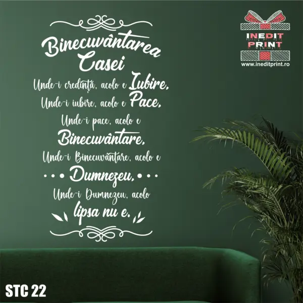 Sticker Binecuvantarea Casei STC22 95X159 cm