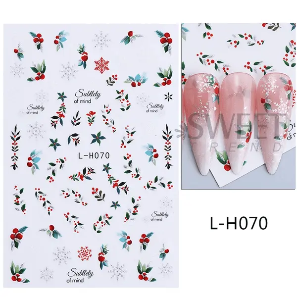 Sticker decor unghii model iarna/Craciun L-H070 - Everin