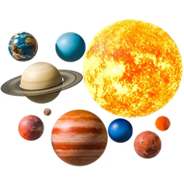 Sticker decorativ pentru copii autoadeziv Planete 91x72 cm