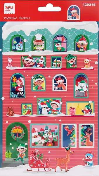 Stickere de Crăciun Apli Kids - calendarul de advent, 24 buc.