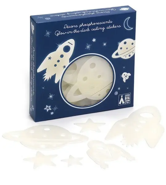 Stickere fosforescente Djeco - Misiune spatiala, 62 de figurine