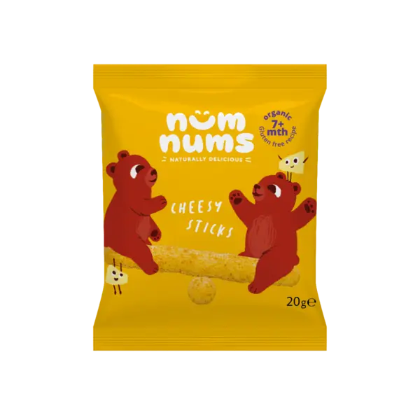 Sticksuri cu branza Bio, + 7 luni, 20g, Num Nums