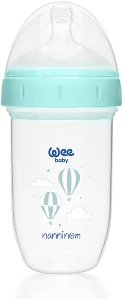 Sticlă anti-colici Wee Baby - Nanninom, 250 ml, albastru