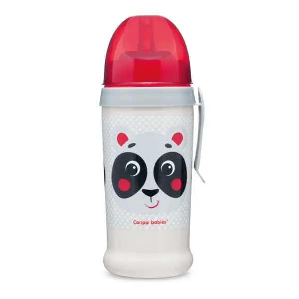 Sticla antivarsare cu pai 350 ml Canpol 12 luni +