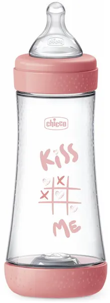 Sticlă Chicco - Perfect 5, PP, 300 ml, roz, sortiment