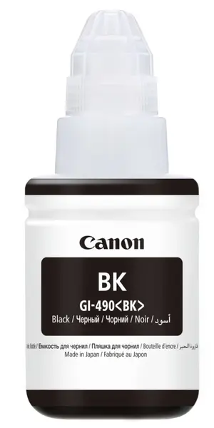 Sticlă cu cerneală Canon - GI-490 BK, pentru PIXMA G1400/G2400/G3400, Black