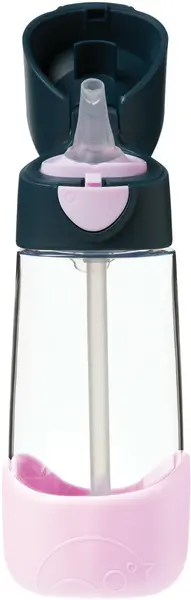 Sticlă cu pai pentru bebeluși b.box - Tritan, Indigo rose, 450 ml