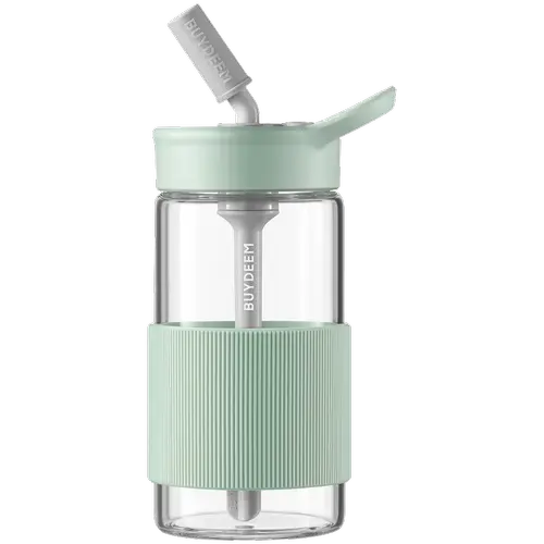 Sticla cu pai portabila BUYDEEM CD1017-CG, 500 ml (Verde)