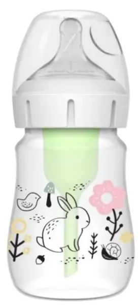 Sticlă cu tetină Dr. Brown's Options - Wide-Neck, Woodland Bunny, 150 ml