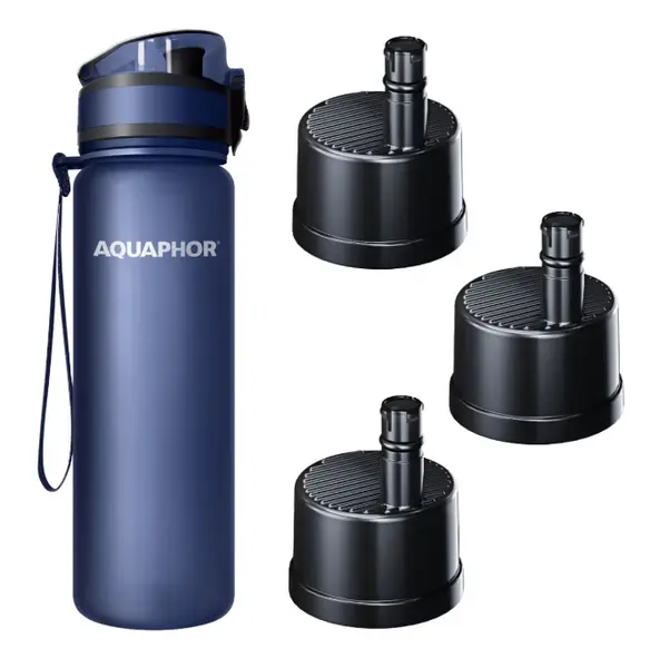 Sticlă de apă filtrantă Aquaphor - City, 0.5 l, 3 filtre, nave
