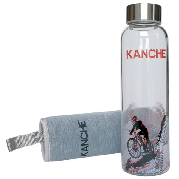 Sticla de apa Kanche - bicicleta mea, din sticla, 500 ml