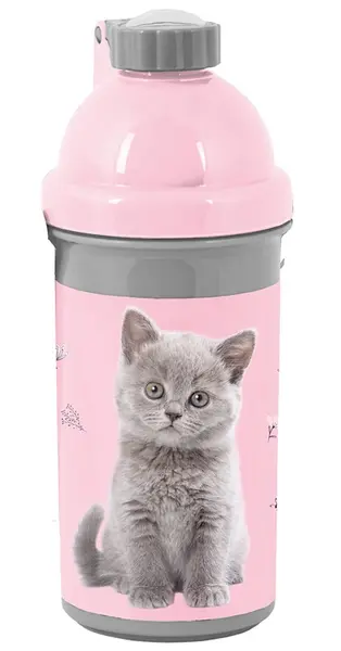 Sticlă de apă Paso Cat - Pisicuță gri, 500 ml
