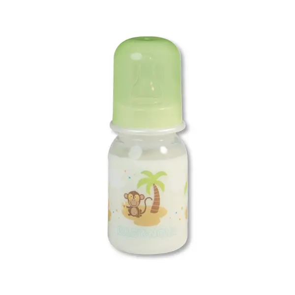 Sticlă de plastic standardă Baby Nova - 125 ml, maimuţă