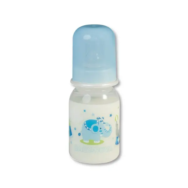 Sticlă de plastic standardă Baby Nova - 125 ml, pui de elefant