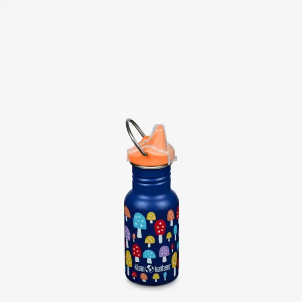 Sticla din otel pentru copii Kid Classic Narrow 355 ml cu capac sippy Mushrooms