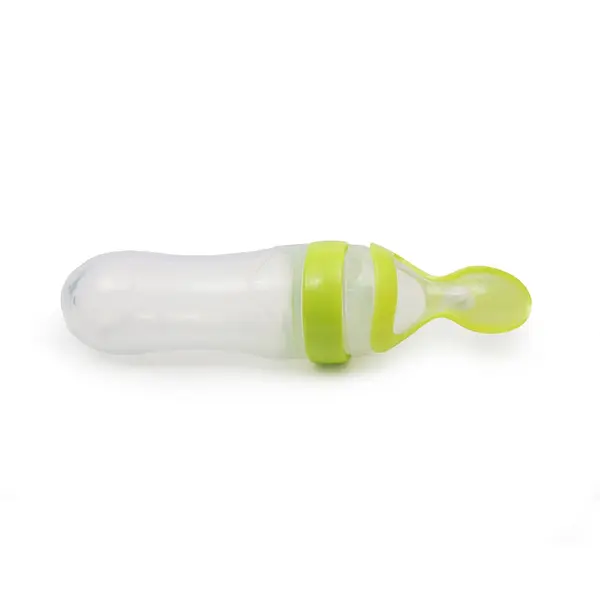 Sticla din silicon cu lingurita 90 ml Cangaroo 6 luni +
