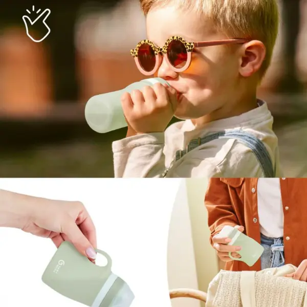 Sticla ergonomica Babymoov din silicon verde capacitate 150 ml