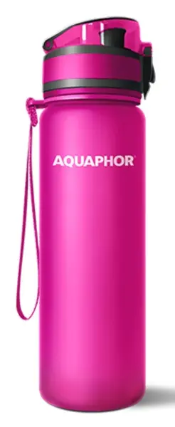 Sticlă filtrantă pentru apă Aquaphor - City, Filter, 0.5 l, roz