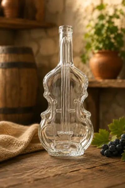 Sticla in forma de vioara, 200 ml 500 ml, pentru marturii de nunta sau botez 500 ml