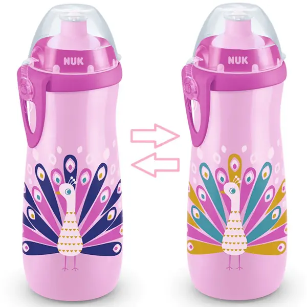 Sticla NUK control temperatura 450 ML 36 luni Cameleon diverse culori
