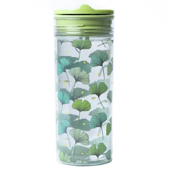 Sticla pentru apa SlideCup Crystal - Ginkgo | Chic mic