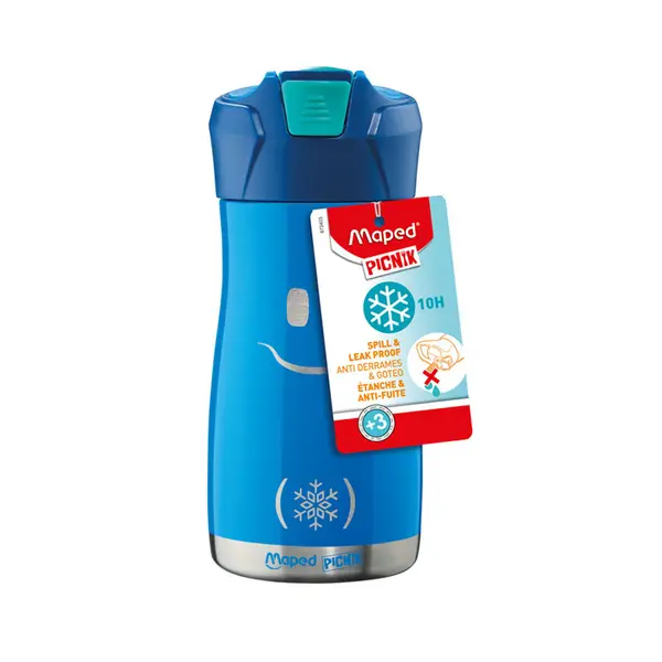 Sticla pentru apa termoizolanta, din otel inoxidabil, 350ml, Maped Picnik Concept Kids Collection, albastru