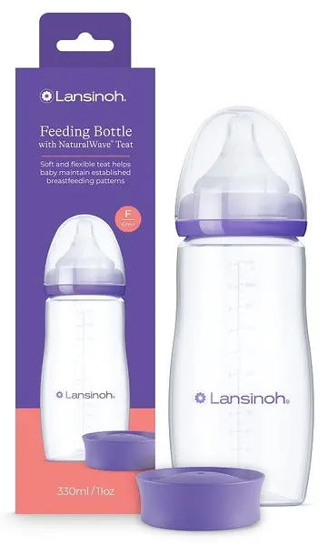 Sticlă pentru bebeluși Lansinoh - NaturalWave, 330 ml