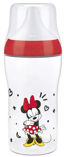 Sticlă pentru bebeluși Nuk Perfect Match - Temperature Control, 260 ml, PP, 3+ luni, Mini, roșu