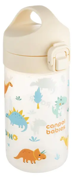 Sticlă pentru copii Canpol - Junior, 400 ml, bej