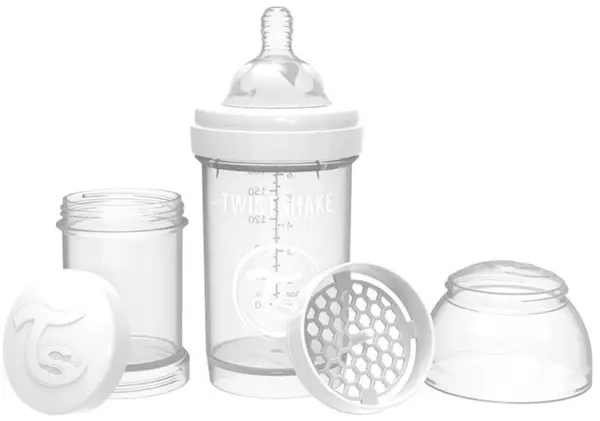 Sticla pentru copii impotriva colicilor Twistshake Anti-Colic Pastel - Alb, 180 ml