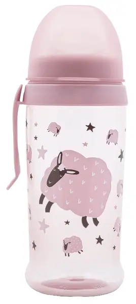 Sticlă sport cu vârf moale Lorelli My Friend - 350 ml, Mellow Rose